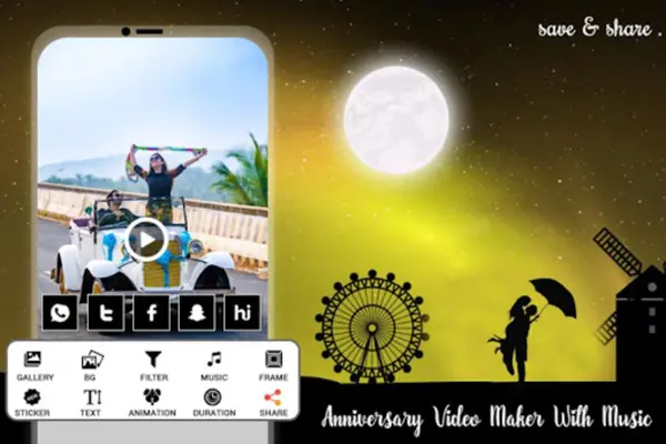 Anniversary Video Maker with Music android App screenshot 0